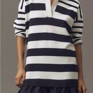 Maeve Classic Navy and White Striped Top